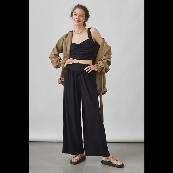 Anthropologie Pants - Anthropologie Maeve Black Wide Leg Pants Set NWT small